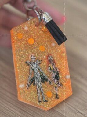 Jack and Sally Keychain Clip ON Nightmare Before Christmas purse charm
